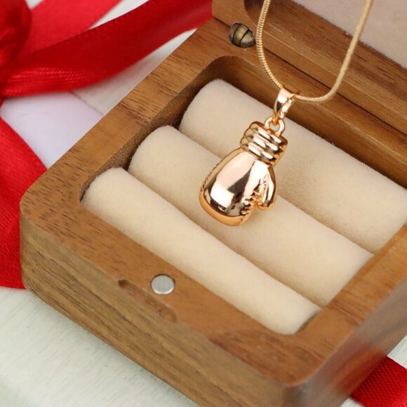 "Boxing Glove Rose Gold Pendant for Sporty Charm, XPPT1285 - Picture 12 of 12